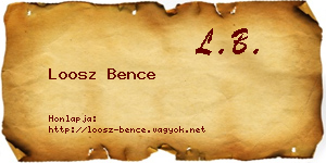 Loosz Bence névjegykártya
